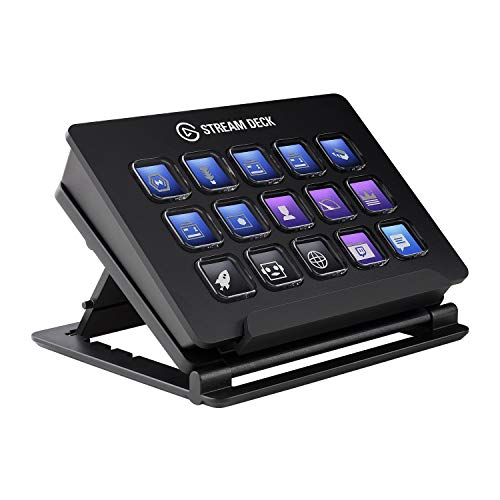 Elgato Stream Deck - Live Content Creation Controller with 15 Customizable LCD Keys, Adjustable Stand, for Windows 10 and macOS 10.13 or late