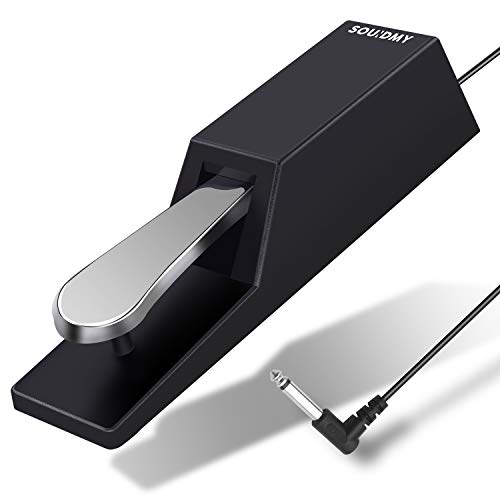 Souidmy Universal Sustain Pedal, Heavy Non-Slip Pedal with Polarity Switch, Premium Internal Structure Design, Piano Style Action and High Responsive, For MIDI Keyboards, Digital Pianos & More