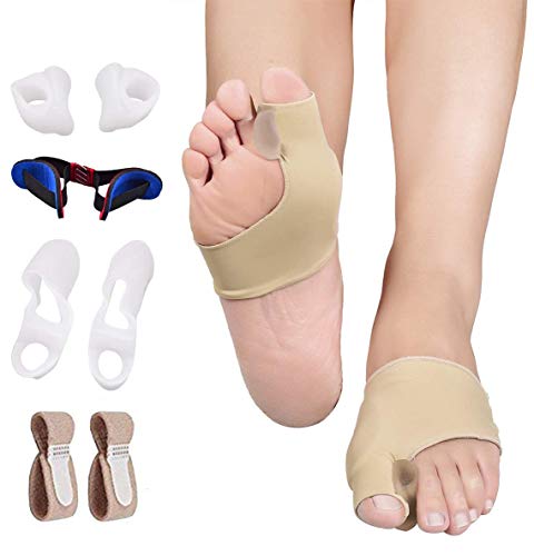 Bunion Corrector and Bunion Care Kit for Tailors Bunion, Hallux Valgus, Big Toe Joint, Hammer Toe, Toe Separators Spacers Straighteners Splint,Toe Straightener, Broken Toe Wraps (Beige)