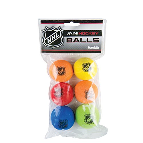 Franklin Sports Mini Foam Hockey Balls - Knee Hockey Balls for Kids - 6 Soft Foam Mini Hockey Balls - Assorted Colors