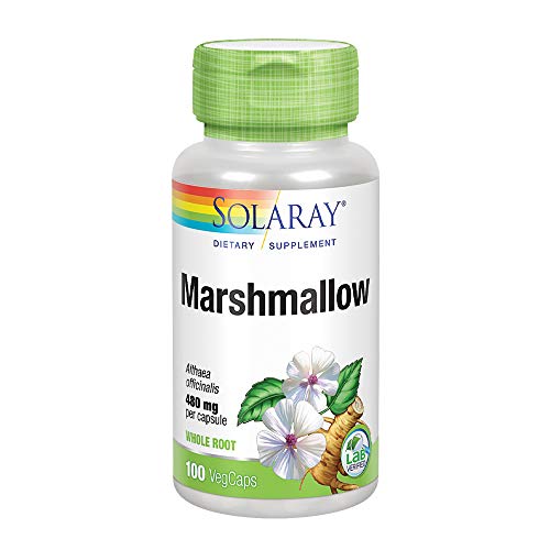 Solaray Marshmallow Root 480 mg | Healthy Respiratory Function & Digestion Support | Non-GMO & Vegan | 100 VegCaps