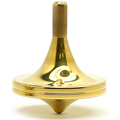 KCTTCH Luxury Pure Copper Spinning Top, Metal Toy Gyro,The Perfect Balance Between Performance and Beauty-Continue to Rotate for More Than 4 Minutes (Gold)