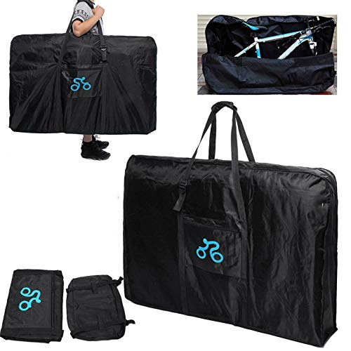 HappyBeeYo Folding Bike Travel Bag 26 inch to 29 inch Waterproof MTB Bicycle Carry Case,Big Thick Airplane Travel Bag 1680D for Travel,Transport,Shipping
