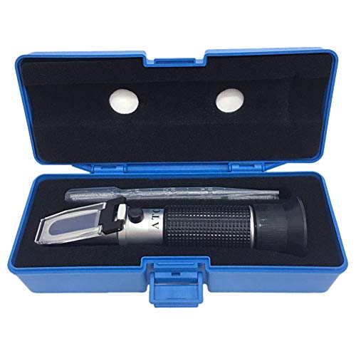 Brix Refractometer with ATC, Dual Scale - Specific Gravity & Brix, Hydrometer in Wine Making and Beer Brewing, Homebrew Kit