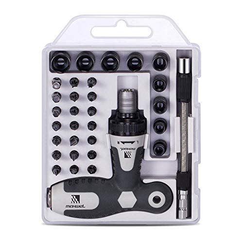 Ratcheting Screwdriver Set Tool Kit - 33 in 1 Multibit Ratchet Screw Drivers Torx/Triwing/Y/Hex/Slotted Driver Bit Set for Auto/Home/Bicycle/PC Repair Tool Kit/Hand Tools