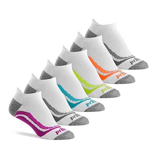Prince Women's Tab Performance Athletic Socks for Running, Tennis, and Casual Use (6 Pair Pack) (Women's Shoe Size 6-10 (US), White)