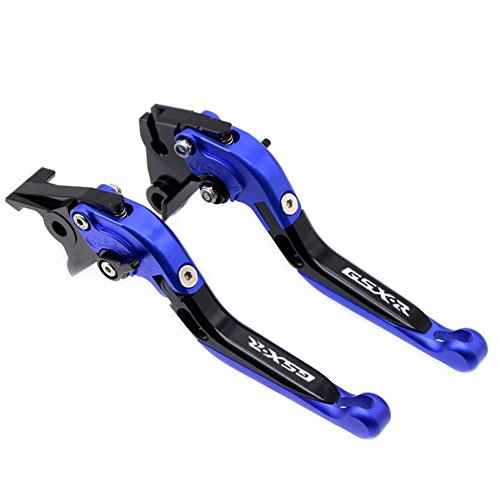 for Suzuki GSXR 600 2006-2010 Blue Black Folding Extendable Brake Clutch Accessories Engraved Levers