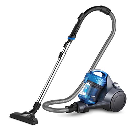 Eureka WhirlWind Bagless Canister Cleaner NEN110A Lightweight corded vacuum for carpets and hard floors, Blue