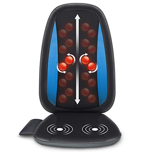 Comfier Shiatsu Back Massager with Heat -Deep Tissue Kneading Massage Seat Cushion, Massage Chair Pad for Full Back Pain Relief, Electric Body Massager for Home or Office Chair use