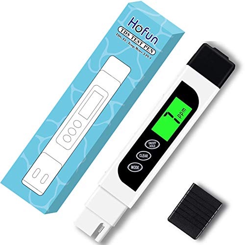 Water Tester Digital TDS Meter - Hofun TDS, EC & Temperature Meter 3 in 1, 0-9999 ppm Accurate, PPM Meter for Drinking Water Test, Coffee, Swimming Pool, Aquarium, RO/DI System, Hydroponics