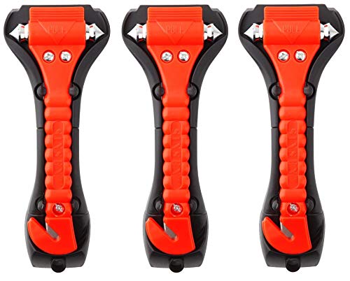 Car Safety Hammer Set of 3 Emergency Escape Tool Auto Car Window Glass Hammer Breaker and Seat Belt Cutter Escape 2-in-1 for Family Rescue & Auto Emergency Escape Tools (3 PCS)