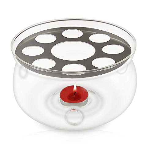 CnGlass Glass Tea Warmer 13.5 cm diameter,Glass Tea Warmers for Teapot