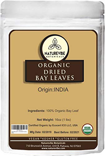 Organic Bay Leaf (1lb) by Naturevibe Botanicals, Gluten-Free, Raw & Non-GMO (16 ounces)