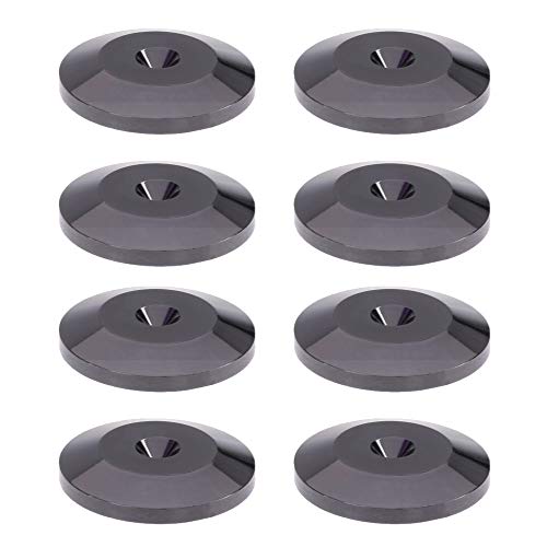 Bluecell Pack of 8 Black 24K Nickel Plated Speaker Spikes Pads Mats 5x25mm Isolation Stand Foot Cone Base
