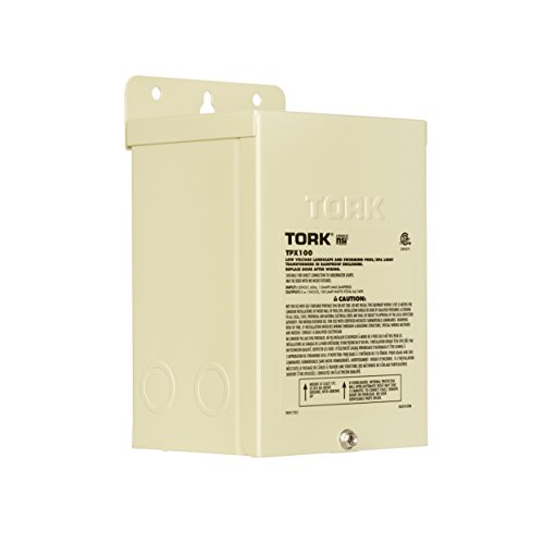 NSi TORK TPX100 Low-Voltage 100-Watt Safety Transformer For Indoor/Outdoor Pool/Spa, Landscape and Submersible Lighting Products, LED Compatible, Beige