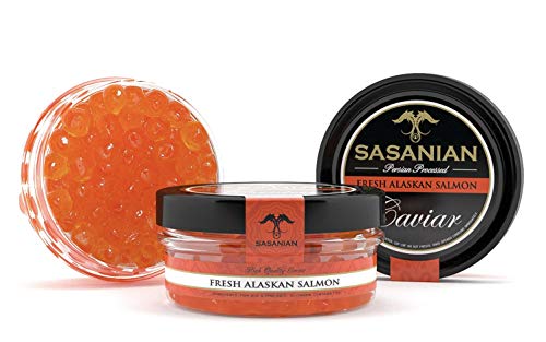 GUARANTEED OVERNIGHT! Wild Fresh Alaskan Salmon Caviar Roe Ikura Ketta Keta Grade A - 1 kg/35 oz