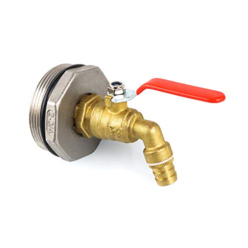 QWORK 2' Drum Faucet Brass Barrel Faucet with EPDM Gasket for 55 Gallon Drum