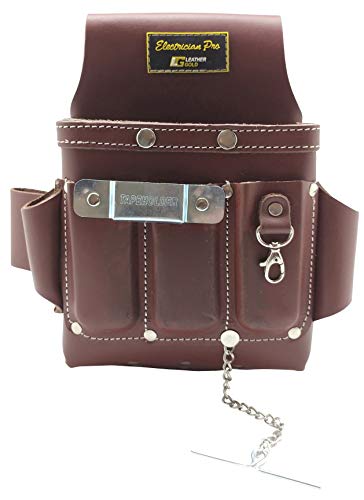 Leather Gold Leather Electrician Tool Pouch, Brown | Professional Tool Belt 3400