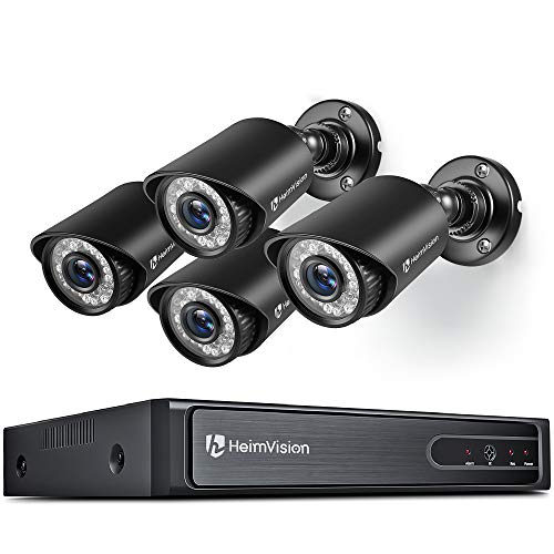 HeimVision HM245 1080P Security Camera System, 8CH 5MP-Lite DVR 4Pcs 1920TVL Outdoor Wired CCTV Camera with Night Vision, Motion Alert, No Hard Drive