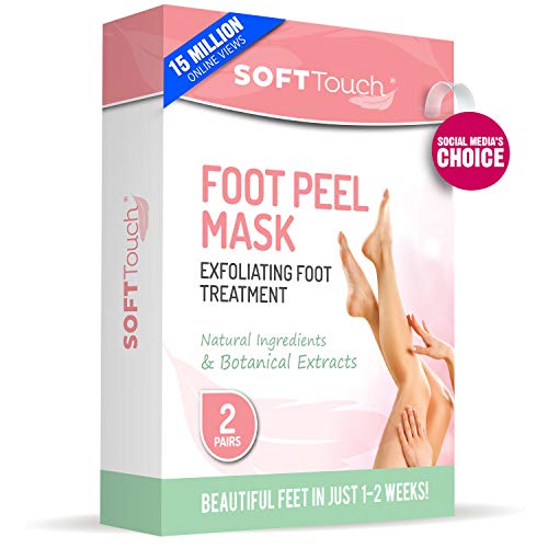 Foot Peel Mask – 2 Pack of Peeling Booties – Natural Foot Care Exfoliating Treatment Repairs Cracked Heels, Calluses & Removes Dead, Dry Skin for Baby Soft Touch Feet