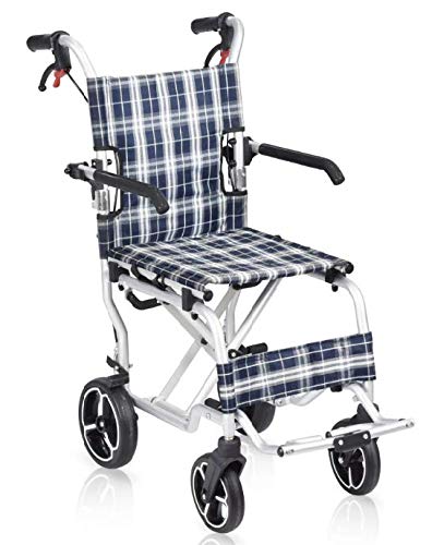 Wheelchair Transport Aluminum 19' Folding W/Swingaway Legrest and Carrying Bag (only 18 lbs) by Healthline