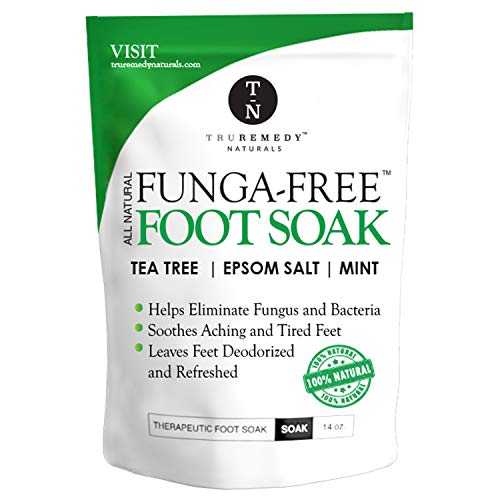 Tea Tree Oil Foot Soak with MSM, Epsom Salt & Mint, Feet Soak Helps Toenail System, Athletes Foot & Stubborn Foot Odor - Foot Bath Salt Softens Calluses & Soothes Sore Tired Feet, 14 Ounce