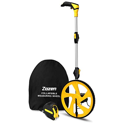 Measuring Wheel Zozen Collapsible with Kickstand and Cloth Carrying Bag Measurement 0-9,999 Ft