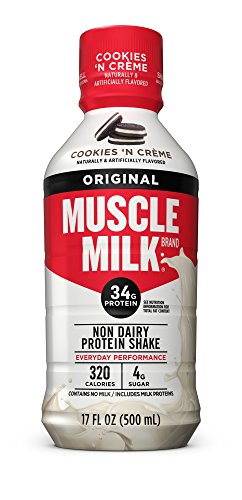 Muscle Milk Original Protein Shake, Cookies 'N Crème, 34g Protein, 17 FL OZ (Pack of 12)