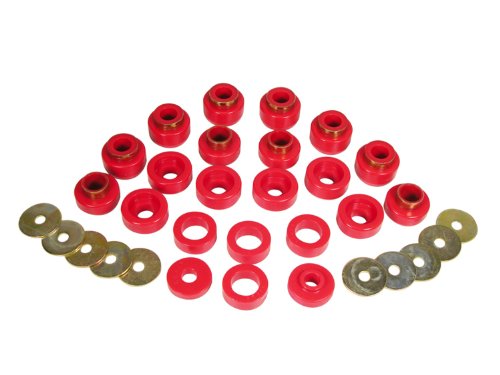 Prothane 1-105 Body Mount Bushing Kit for YJ, Red, 22 Piece