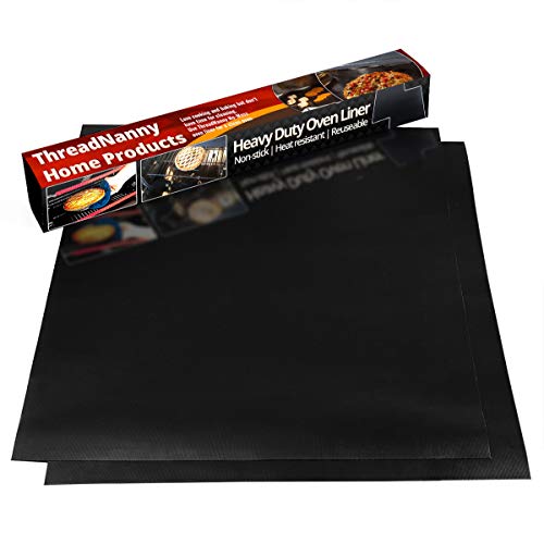 2 Pack Large Thick Heavy Duty Non Stick Teflon Oven Liners Mat, 17'x 25' BPA and PFOA Free, for bottom of Electric Oven Gas Oven Microwave Charcoal or Gas Grills