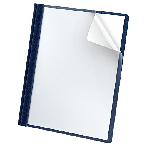 Oxford Premium Clear Front Report Cover, Letter Size, Dark Blue, 25 per box (58802EE)