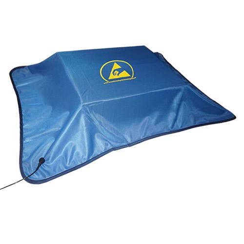 Static Care ESD Safe Workstation Covers - Silk Screened ESD Symbol, Bound Edges and a 4 mm Grounding Snap, Blue - 24'x36'