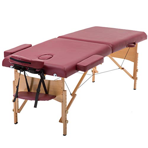 Portable Massage Table Massage Bed Spa Bed Height Adjustable Massage Table 2 Folding Massage Bed 73 Inches Spa Bed Facial Cradle Salon Bed W/Carry Case
