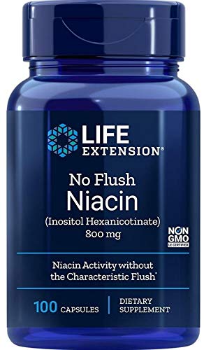 Life Extension No Flush Niacin (Inositol Hexanicotinate) 800 Mg , 100 Capsules