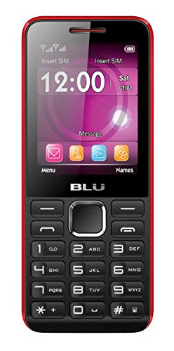 BLU Tank II T193 Unlocked GSM Dual-SIM Cell Phone w/ Camera and 1900 mAh Big Battery - Unlocked Cell Phones - Retail Packaging - Black Red