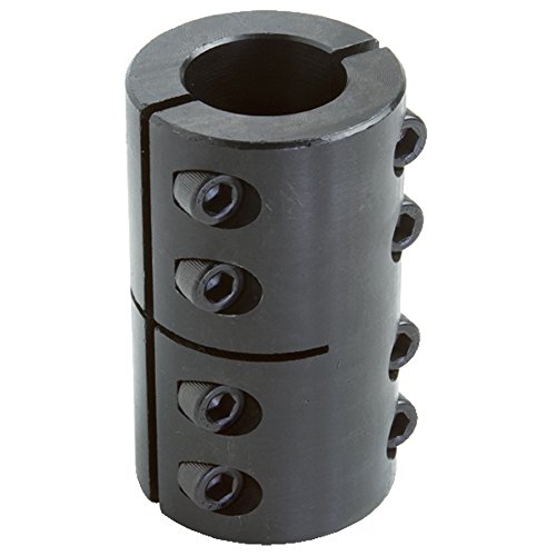 Climax Part 2ISCC-025-025 Mild Steel, Black Oxide Plating Clamping Coupling, 1/4 inch X 1/4 inch bore, 11/16 inch OD, 1 1/8 inch Length, 4-40 x 3/8 Clamp Screw