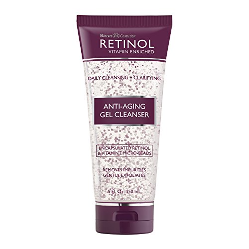 Retinol Anti-Aging Gel Cleanser – Gently Cleans Impurities From Pores & Exfoliates for Soft, Smooth Skin – Antioxidant-Rich Micro-Beads w/ Vitamin A & E Maximize Renewing Benefits Of Retinol