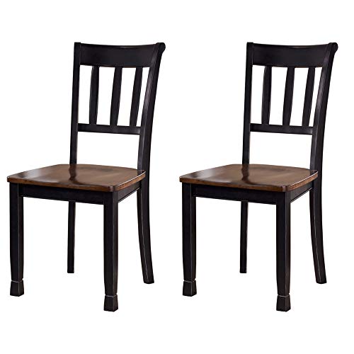 Signature Design by Ashley Owingsville Dining Room Side Chair Set of 2, Black and Brown