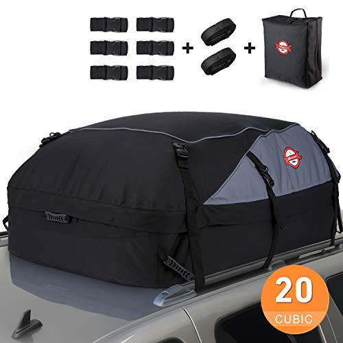 Housewives 20 Cubic ft Car Roof Bag Top Carrier Cargo Storage Rooftop Luggage Waterproof Soft Box Luggage Outdoor Water Resistant for Car with Racks,Travel Touring,Cars,Vans, Suvs