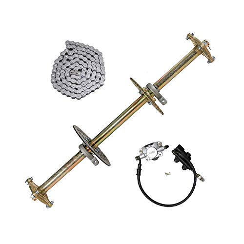 WPHMOTO Rear Axle Shaft Kit with Chain Sprocket and Brake Master Cylinder Assembly for Go Kart Quad Trike Golf Carts