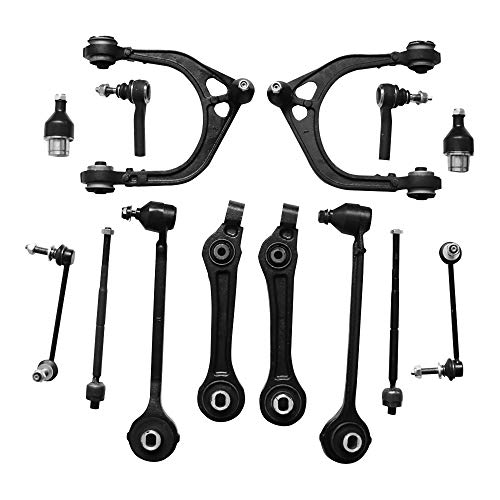 Titaniarm New 14 PCS Suspension Kits of lower Ball Joints, L & R Front Sway Bar Links, Inner & Outer Tie Rod Ends, Front Upper and Lower Control Arms and Lower Rear control Arms (RWD ONLY)