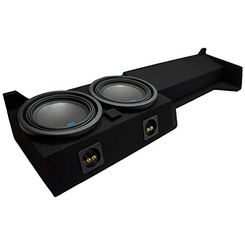 Compatible with 2005 2006 2007 2008 2009 2010 2011 2012 2013 2014 2015 Nissan Frontier Crew Cab Alpine S-W10D2 Type S Car Audio Subwoofers Dual 10' Custom Sub Box Enclosure Package