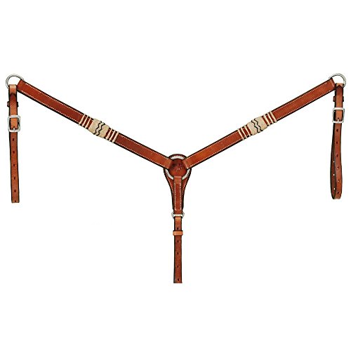 Royal King Tough 1 Breast Collar Cowhide Braided Rawhide Design Medium Oil 45-640