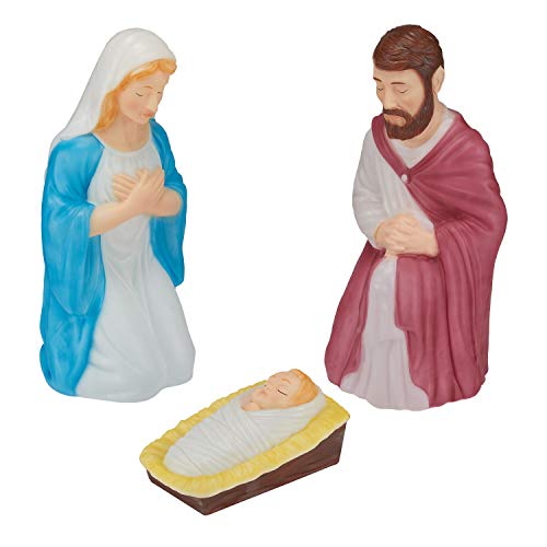 Blow Mold 3 Piece Outdoor Nativity Scene Holy Family with Lights Holiday Decoration