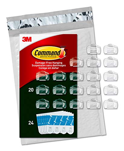 Command Outdoor Light Clips, Clear, 20 clips, 24 strips (AW017-20NA)