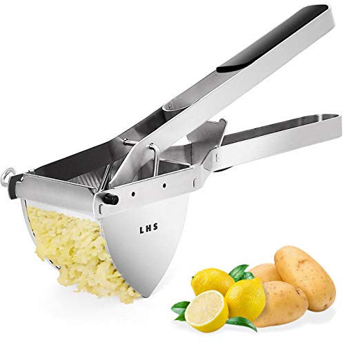 LHS Potato Ricer and Masher Stainless Steel Heavy Duty Commercial Baby Food Strainer, Business Fruit Masher and Food Press with Ergonomic Comfort Grip