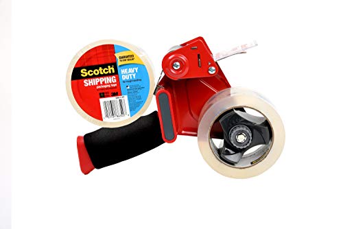 Scotch Heavy Duty Shipping Packaging Tape, 1.88' x 54.6 Yards, 3' Core, Clear, Great for Packing, Shipping & Moving, 2 Rolls with Dispenser (3850-2ST)