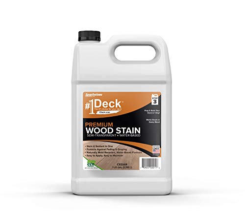 #1 Deck Premium Semi-Transparent Wood Stain for Decks, Fences, Siding - 1 Gallon (Cedar)