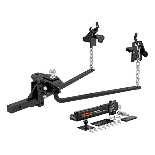 CURT 17222 Round Bar Weight Distribution Hitch with Sway Control, Up to 14K, 2-in Shank, 2-5/16-Inch Ball