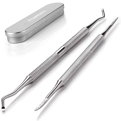 FAMILIFE L07 100% Stainless Steel Ingrown Toenail File and Lifter Double Sided with Storage Case (Ingrown Toenail File)